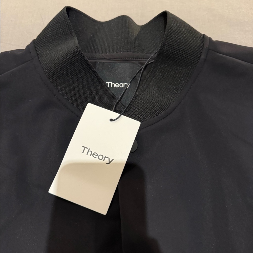 Theory Dark Jacket with Ribbed Collar - Picture 2 of 3
